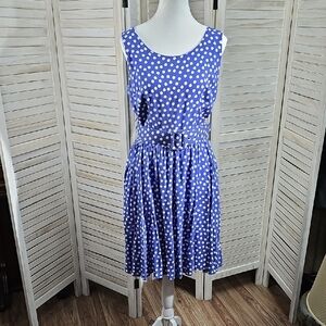 Ellen Ashley Blue Polka Dot Dress